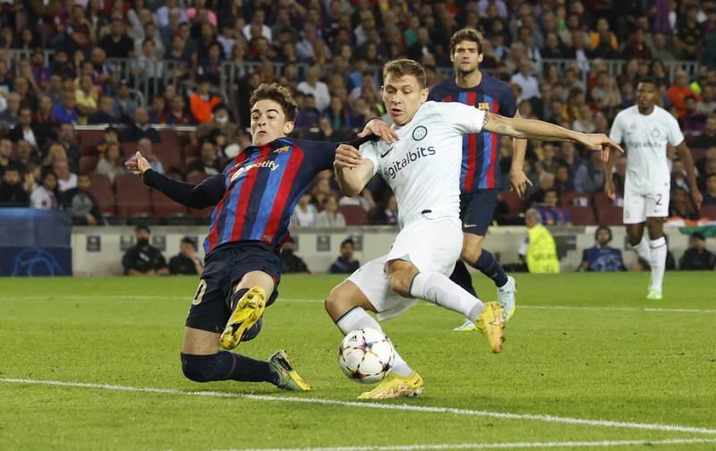 Nicolo Barella – 8. Showed plenty of energy, putting in a lot of good work to help out his defence. Did brilliantly to pickpocket Gavi and set up Dumfries for a chance that wasn’t taken, but then nipped behind Pique and capitalised on the centre-back’s mistake to equalise. Reuters