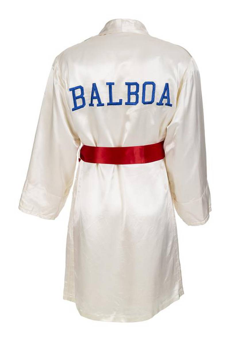 A Rocky Balboa boxing robe worn by Sylvester Stallone was included in the auction.