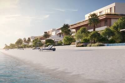 The new villas will be centred on four fronds of the Palm Jebel Ali island. Photo: Nakheel