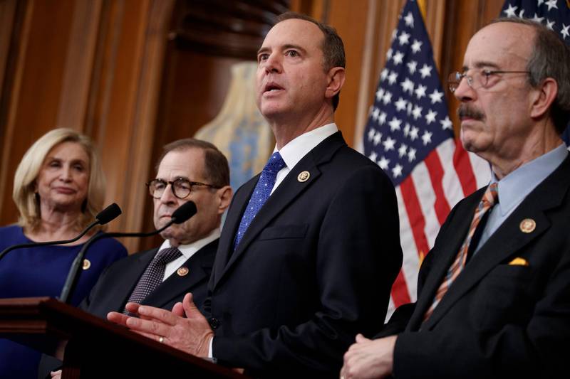 House Permanent Select Committee on Intelligence Chairman Adam Schiff responds to questions during a press conference following the impeachment vote of US President Donald Trump at the US Capitol in Washington, DC, USA, 18 December 2019. EPA