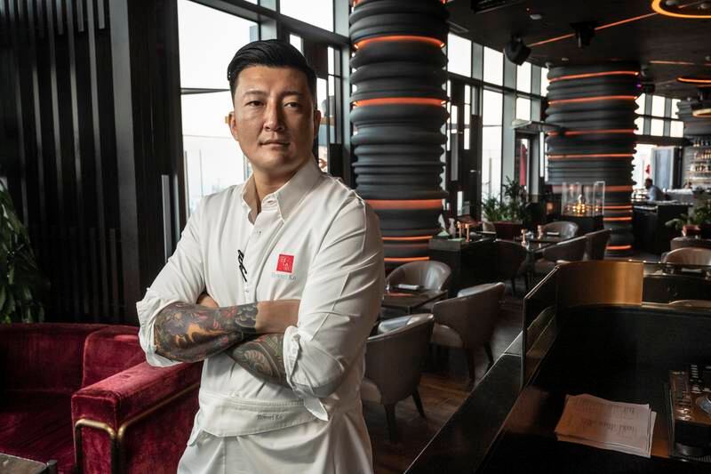 Ce La Vie restaurant in the Address Sky View Hotel. The Michelin-starred restaurant will make an appearance at the Abu Dhabi F1 this week where head chef Howard Ko will present some of their finest dishes. Antonie Robertson / The National