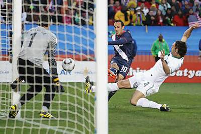 Landon Donovan got the United States back in the game with their first goal three minutes after half time.