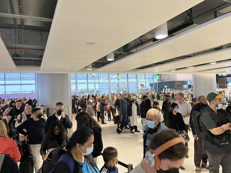 Queues at Manchester Airport's Terminal 2. Photo: @LancsHT/Twitter