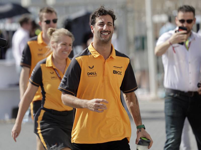 McLaren's Daniel Ricciardo arrives ahead of practice. Reuters