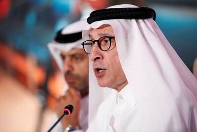 Akbar Al Baker, chief executive of Qatar Airways, speaks at the Arabian Travel Market in Dubai. Reuters