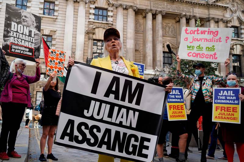 Julian Assange's extradition hearings began after he was dragged from the Ecuadorian embassy, in which he had lived for seven year. AFP