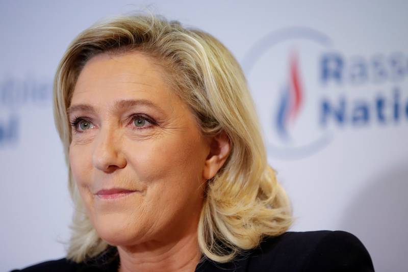 French far-right Rassemblement National party leader Marine Le Pen. Photo: Reuters