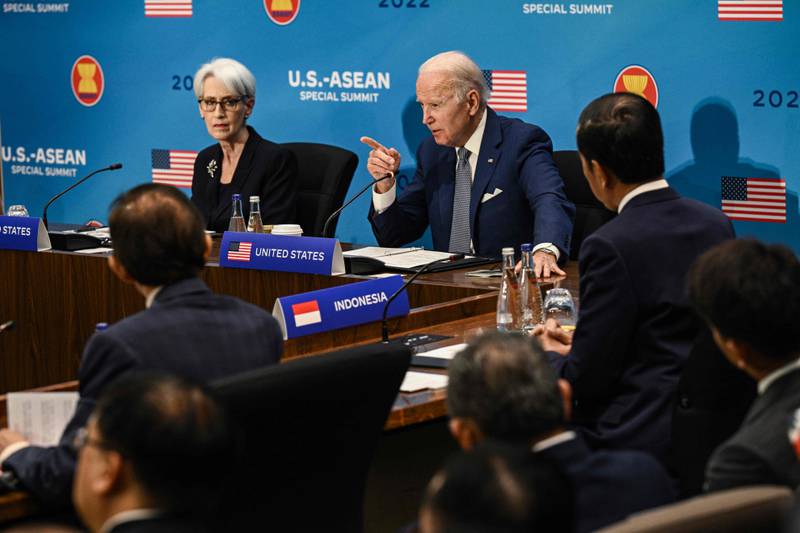 US President Joe Biden participates in the US-Asean Special Summit at the State Department in Washington. AFP
