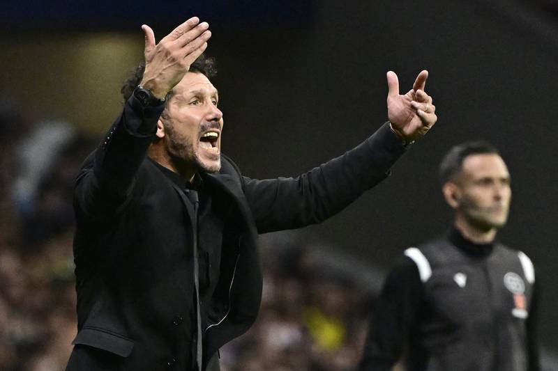 Atletico Madrid's Argentinian coach Diego Simeone has had a tough start to the season. AFP