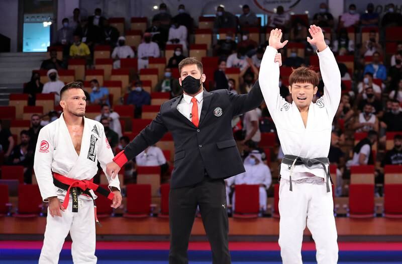 Chae Wan-ki defeated Gabriel Moraes at the Jiu-Jitsu Arena in Abu Dhabi.