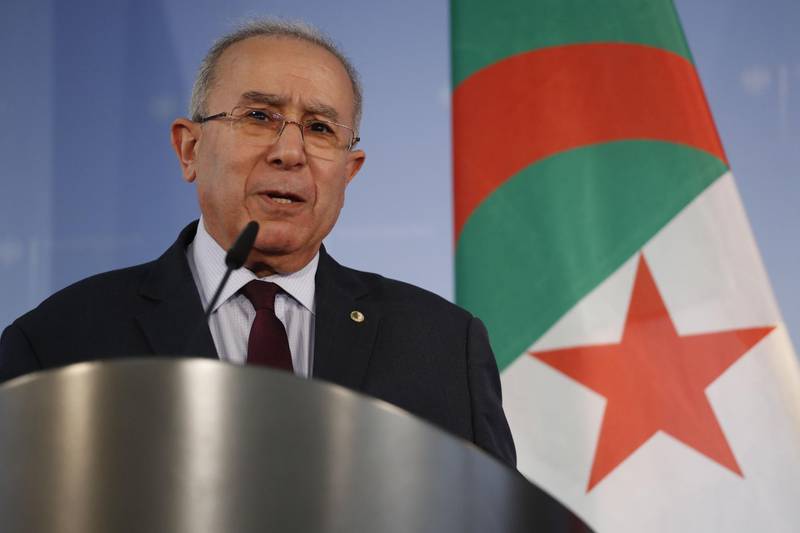 Algeria's vice Prime Minister and diplomatic advisor to the Algerian president Ramtane Lamamra speaks during a joint press conference with German Foreign Minister on March 20, 2019 in Berlin.  / AFP / Odd ANDERSEN
