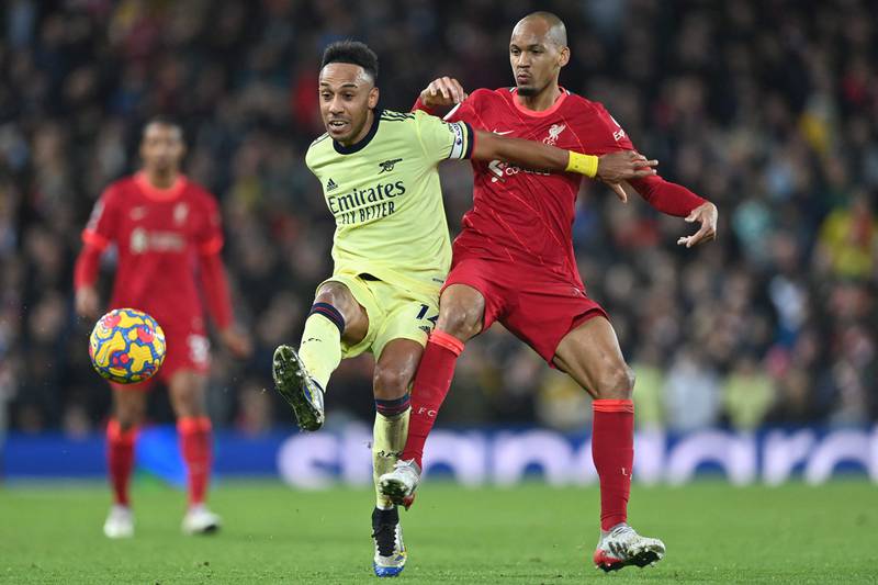 Fabinho – 8. The Brazilian patrolled the midfield and set the tempo. His magnificent saving tackle on an Arsenal break stopped Aubameyang charging clear and underlined his importance to the team. AFP
