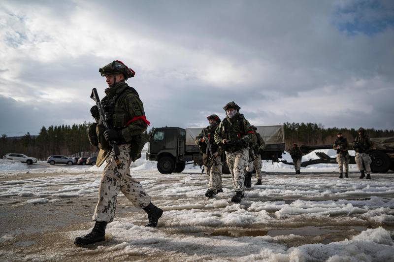 Finnish troops already carry out joint exercises with Nato. AFP 