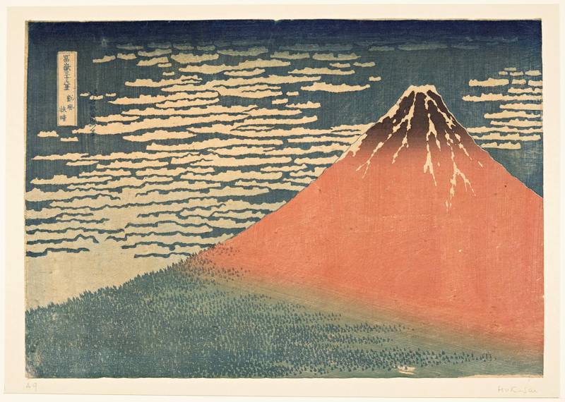 Katsushika Hokusai’s ‘South Wind, Clear Sky,’ from his ‘Thirty-Six Views of Mount Fiji’ series 1831. RMN-Grand Palais /  Michel Urtado
