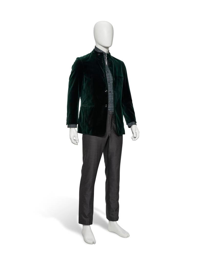 A costume worn by Christophe Waltz when he played Blofeld in 'Spectre'. Estimate: £6,000-£8,000. Photo: Christie's