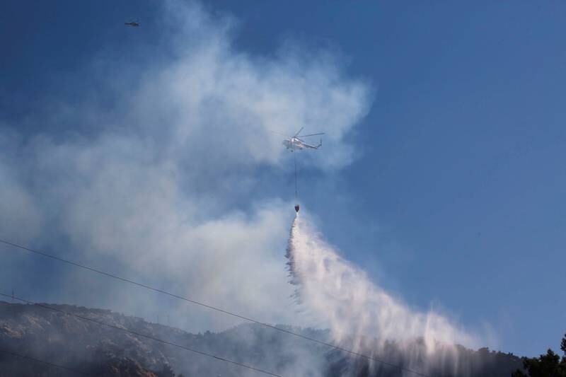 Fires burn in Datca, on Turkey's Aegean coast. Reuters