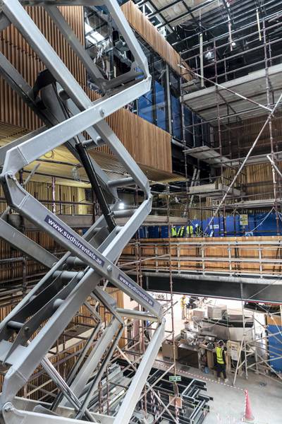The Polish pavilion at the EXPO 2021 site nears completion. The pavilion has metal birds on the outside and inside that are partially installed along with a special wood panelled interior and exterior on May 2nd, 2021. Antonie Robertson / The National.Reporter: Ramola Talwar for National