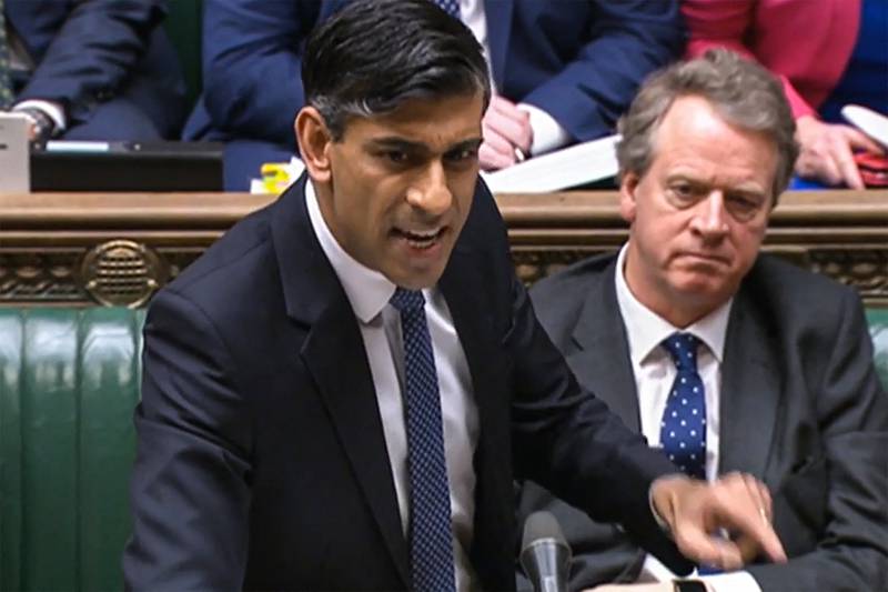 Rishi Sunak was in a combative mood during Prime Minister's Questions on Wednesday. AFP