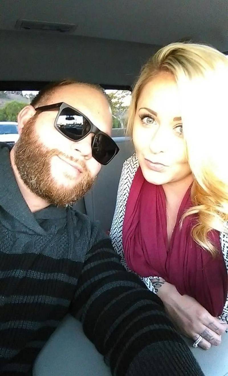 Christopher Christopher Roybal, left, is seen with his wife Dixie Roybal.  Social media / Handout via Reuters