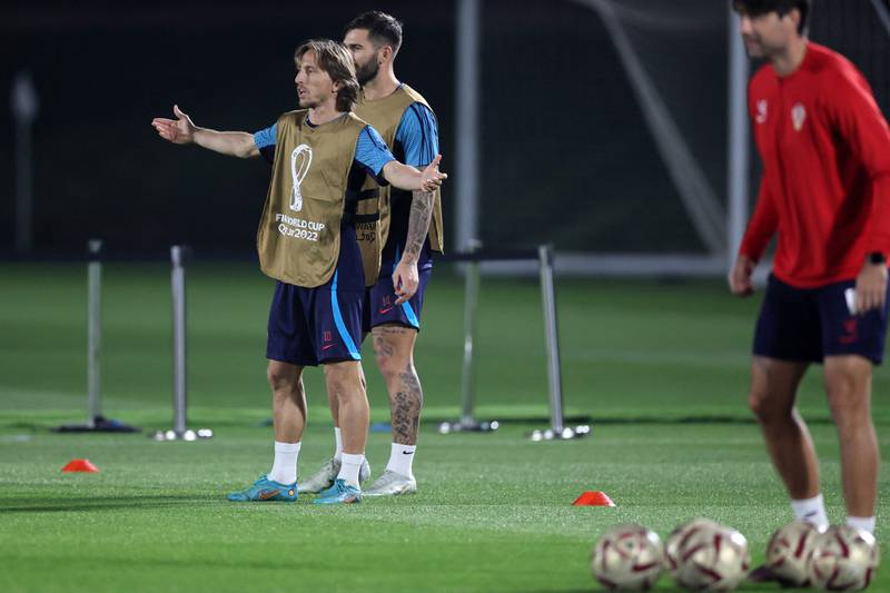Croatia's midfielder Luka Modric at training. AFP