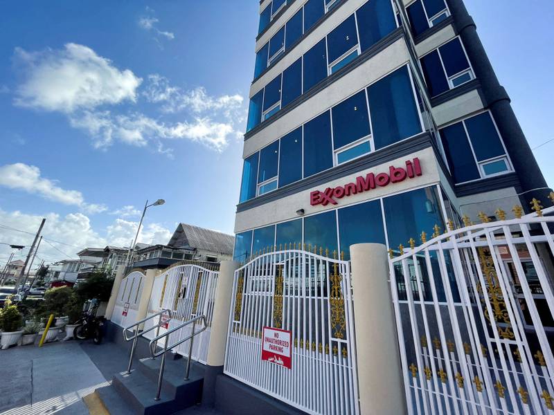 The Exxon Mobil building in Georgetown, Guyana.  A study has revealed costly mismanagement at the company. Reuters