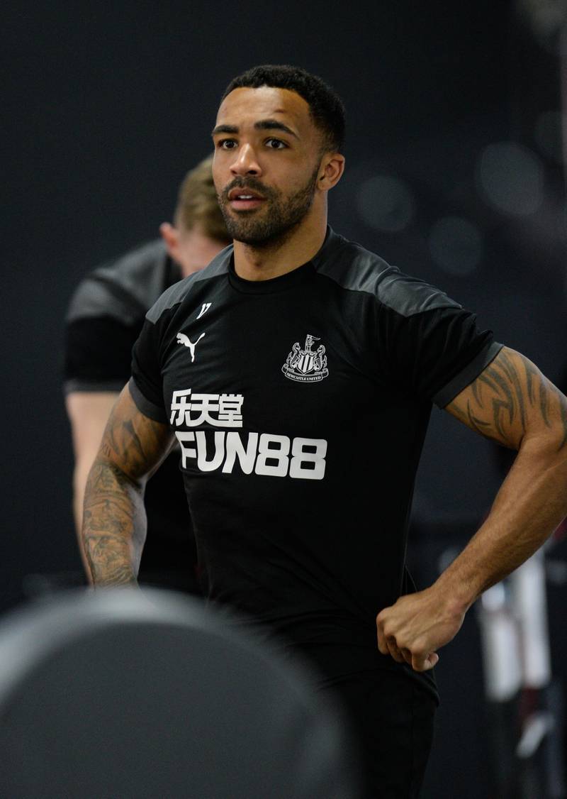NEWCASTLE UPON TYNE, ENGLAND - APRIL 09: Callum Wilson during the Newcastle United Training Session at the Newcastle United Training Centre  on April 09, 2021 in Newcastle upon Tyne, England. (Photo by Serena Taylor/Newcastle United via Getty Images)