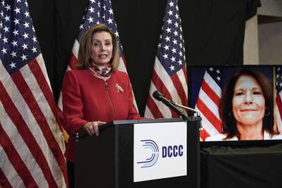 U.S. House Speaker Nancy Pelosi, a Democrat from California, speaks during a news conference at the Democratic Congressional Campaign Committee headquarters in Washington, D.C. Bloomberg