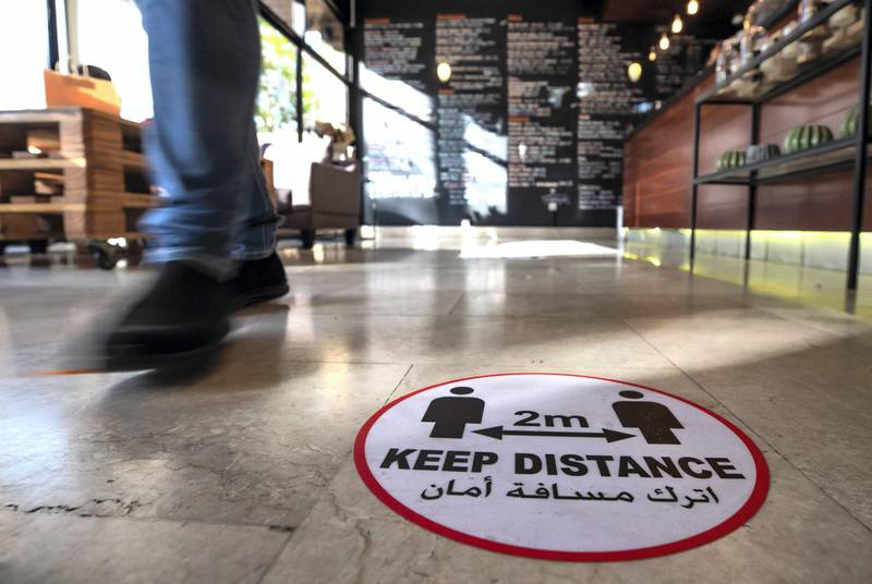 Abu Dhabi, United Arab Emirates, June 29, 2020.   The Third Place Cafe along the Corniche during the easing of Covid-19 restrictions. Victor Besa  / The National