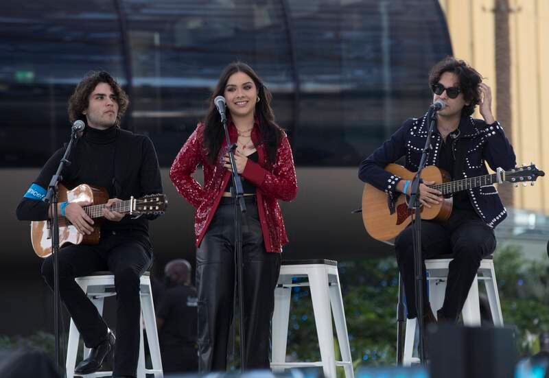 Mexican band Vazquez Sounds perform at Al Wasl Dome during World Children's Day