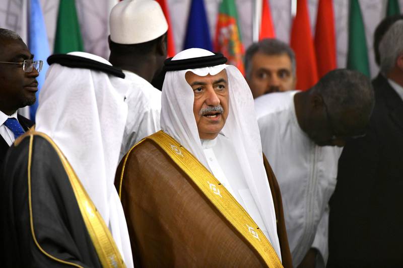 Saudi Arabia's Foreign Minister Ibrahim al-Assaf attends the meeting in Jeddah. Reuters