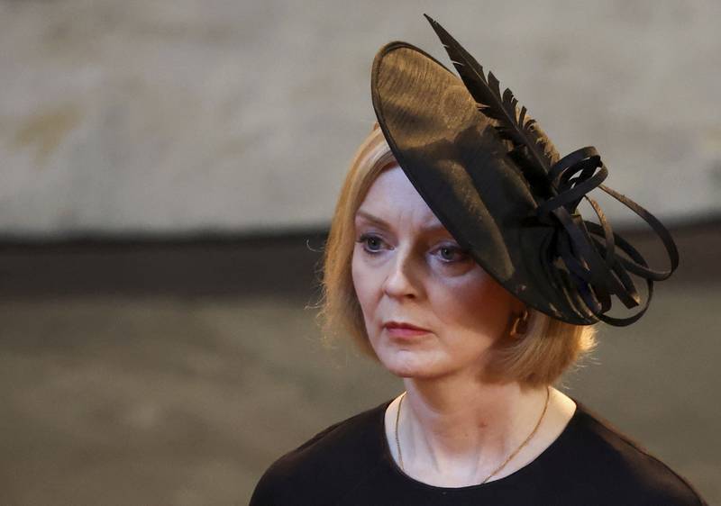 Britain's Prime Minister Liz Truss at Westminster Hall. AP