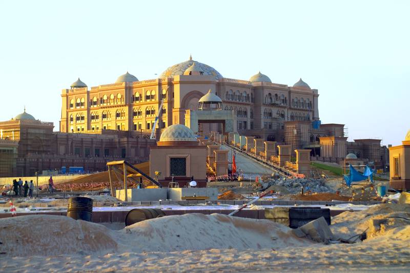The Emirates Palace Hotel under construction in 2004. The luxury hotel in Abu Dhabi opened a year later. Photo: Alamy