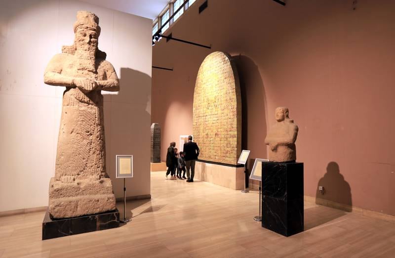 People visit the Iraqi National Museum in Baghdad, Iraq, 14 March 2022.  Iraqâ€™s National Museum in Baghdad reopened to the public after renovation and maintenance work, and showcases Iraqi artifacts recovered from the US, Netherlands, Japan, Italy, and Lebanon.  The museum was closed since 2019 for security reasons, amid escalating anti-government protests in the city.   EPA / AHMED JALIL