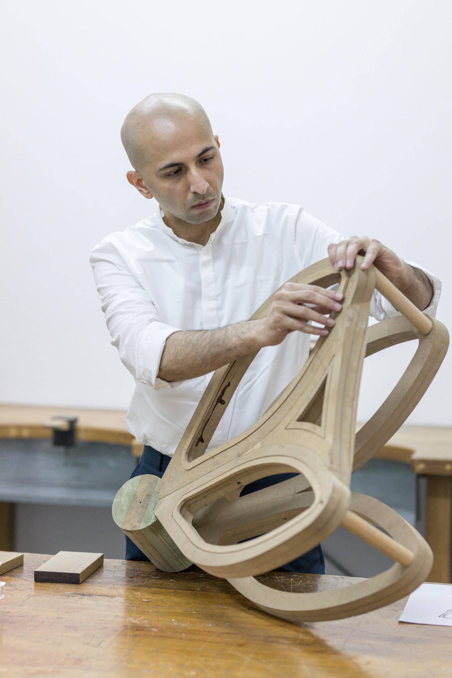 Alam working on one of the many prototypes for his 2020 winning design. Courtesy Van Cleef & Arpels