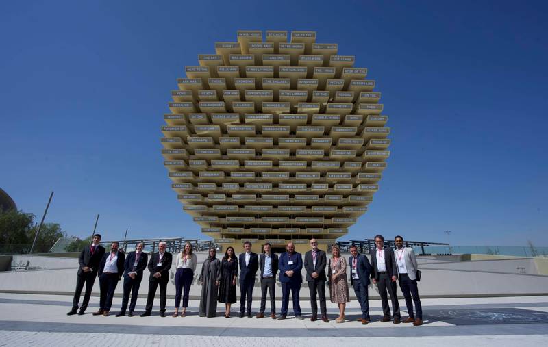 Scottish space industry delegates and speakers outside the UK pavilion at Expo 2020 Dubai, where they launched Scotland's new space strategy. Photo: Scottish Development International