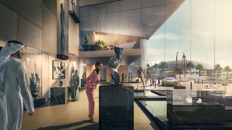 The lobby will contain artwork selected in close consultation with Louvre Abu Dhabi.