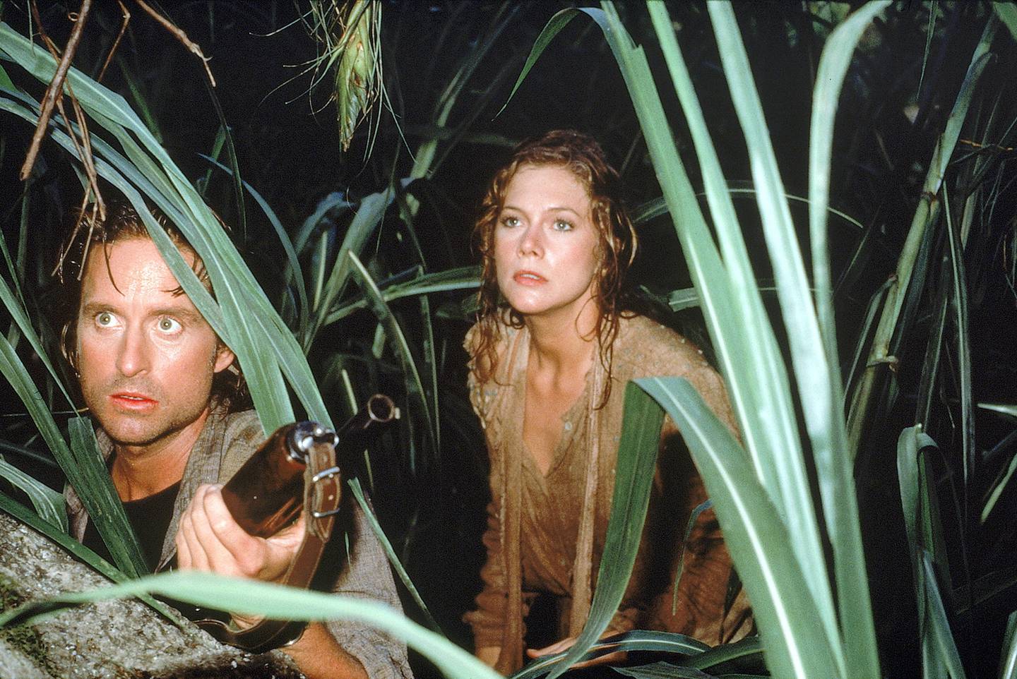 Michael Douglas and Kathleen Turner showed off their on-screen chemistry in 'Romancing the Stone', which is set for a Hollywood remake. Photo: 20th Century Fox
