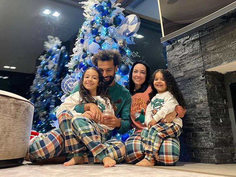 Liverpool star Mohamed Salah and his family sent Christmas greetings to his followers on Instagram. @mosalah / Instagram
