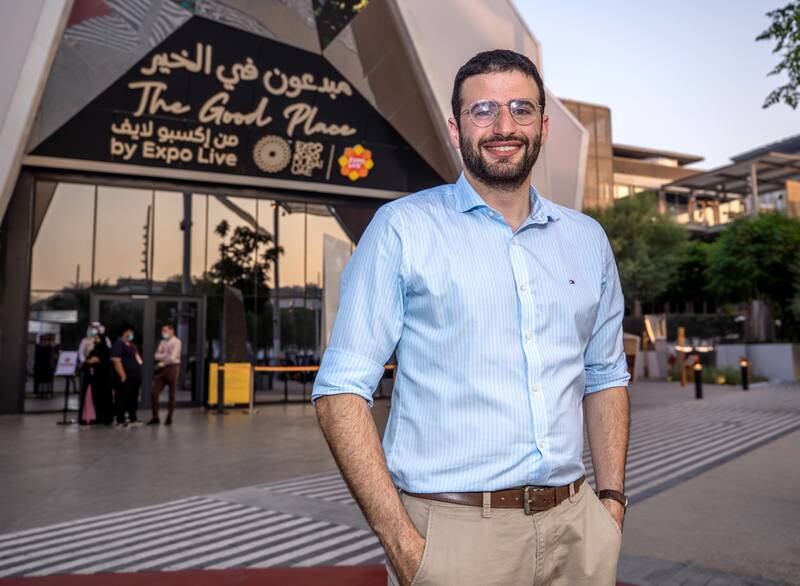 Marc Aoun, co-founder and chief executive of Compost Baladi from Lebanon. The company is among 140 start-ups and social enterprises awarded grants of $100,000 by Expo Live to create sustainable change. Victor Besa / The National