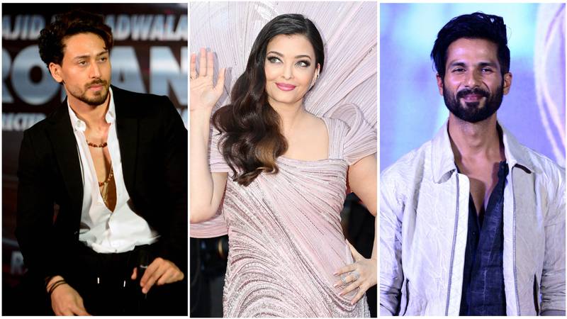 Bollywood stars Tiger Shroff, Aishwarya Rai Bachchan and Shahid Kapoor will attend the IIFA Awards 2022, to be held for the first time in Abu Dhabi. Photo: AFP and Getty Images
