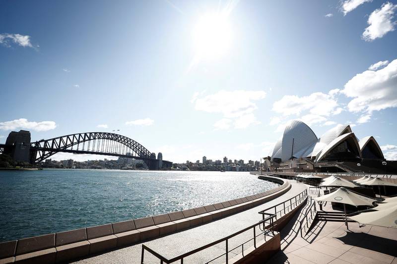 SYDNEY, AUSTRALIA - MAY 01: A general view of an empty Opera Bar at the Sydney Opera House on May 01, 2020 in Sydney, Australia. The NSW government has eased COVID-19 lockdown measures in response to a decline in coronavirus cases across the state. From today two adults and dependant children will be allowed to visit another household to reduce social isolation and improve mental health but social distancing measures must still be observed and extra care should be take when visiting anyone over the age of 70.  (Photo by Ryan Pierse/Getty Images)