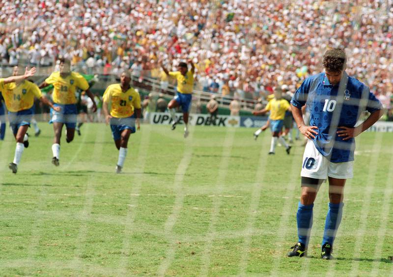 1994: Brazil 0 Italy 0 (Brazil win 3-2 on penalties): Stalemate after 120 minutes in the US, Brazil came out on top in the first World Cup final shoot-out with 'The Divine Ponytail' Roberto Baggio sending his deciding penalty high over the bar to hand the South Americans their fourth title. AFP