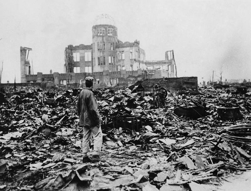 A huge expanse of ruins left the explosion of the atomic bomb on August 6, 1945 in Hiroshima. 140.000 people were killed.(AP Photo)