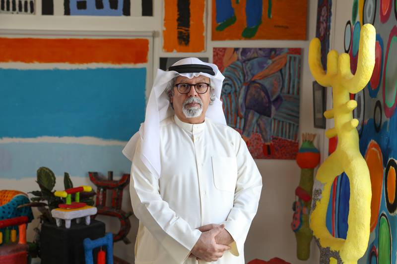 Mohamed Ahmed Ibrahim in his studio in Khor Fakkan. Photo: Augustine Paredes / National Pavilion UAE