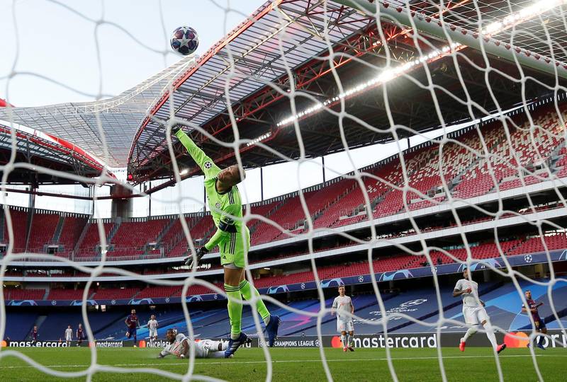 Bayern Munich's David Alaba scores an own goal to make the score 1-1. Reuters