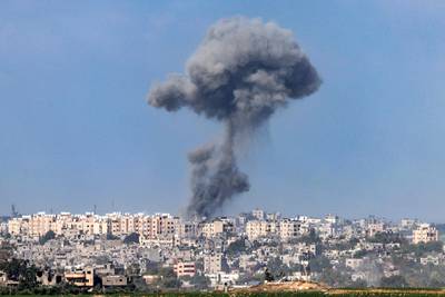The aftermath of an Israeli bombardment in the northern Gaza Strip. AFP