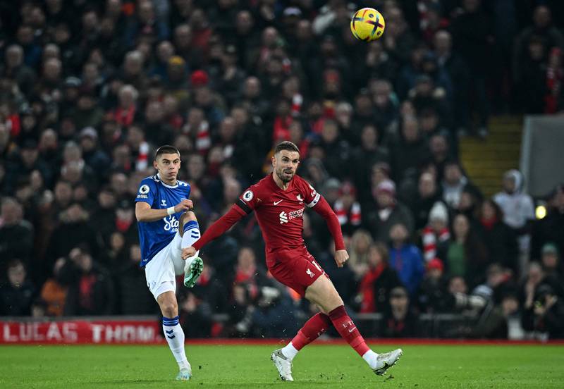 Jordan Henderson – 7. Liverpool's midfield looked more organised with the return of their skipper, who kept things simple and helped initiate the press at the right times. AFP