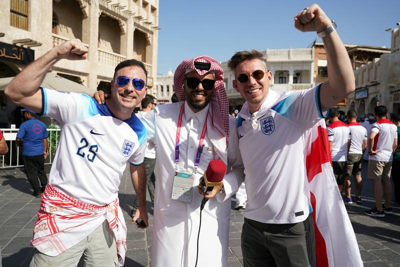 England fans are in Doha for the last 16 tie. PA