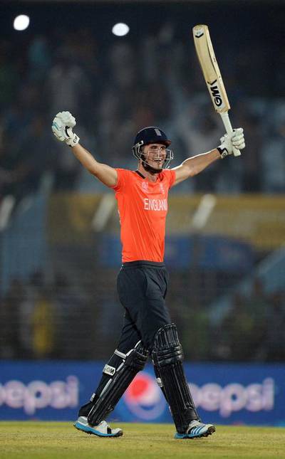 England opener Alex Hales swatted Sri Lanka's challenge away in their ICC World Twenty20 match at the Zahur Ahmed Chowdhury Stadium in Chittagong on March 27, 2014.  Prakash Singh / AFP 