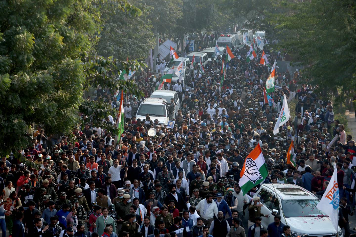 Rahul Gandhi a reçu le soutien de dizaines de milliers de personnes lors de sa marche.  Reuter